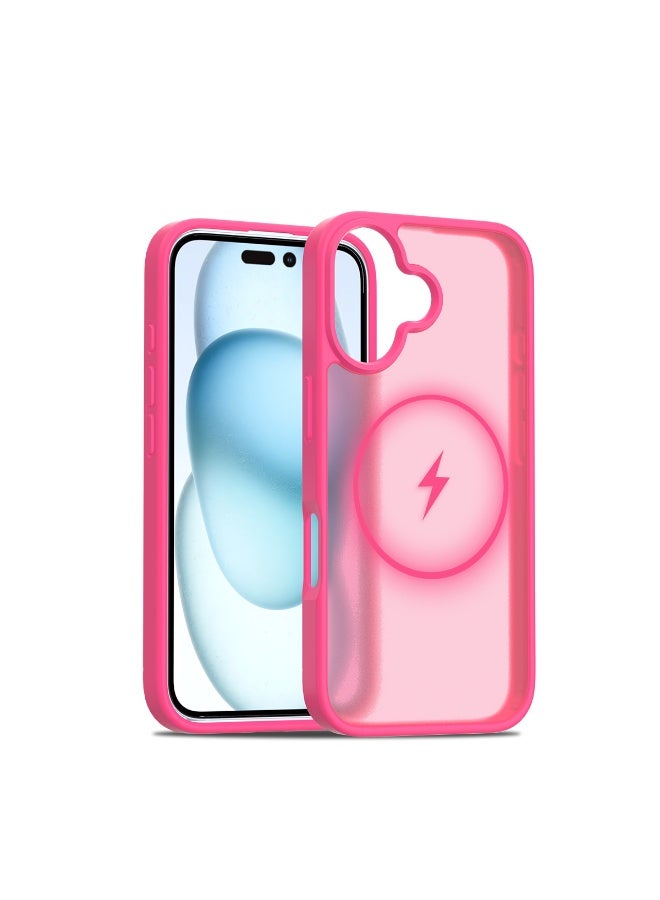 NIBEMINENT Silicone Magnetic Absorption Simple Protection Case With Magsafe For iPhone 16, Rose