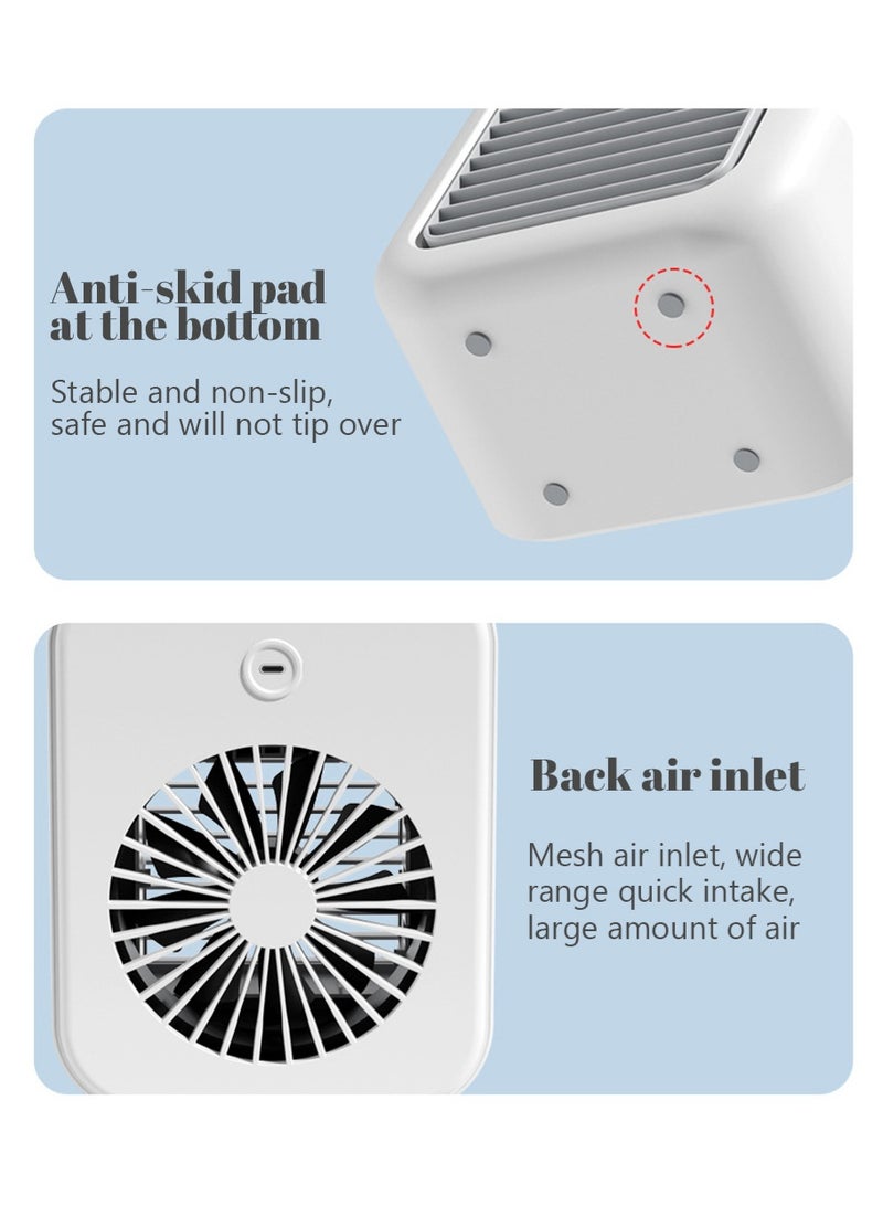 Leon Home Air cooler Air Conditioner Portable and rechargeable Fan Mini Evaporative Air Cooler 2 Wind Speeds and 2 Spray Modes for Office Home Dorm 500ml water tank White - Image 5