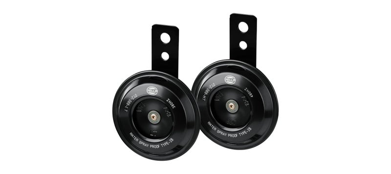 HELLA طقم بوق ديسك أسود 12 فولت من هيللا 012588011 لدراجات النارية (تركيب عالمي - مجموعة / صندوق) - Image 2