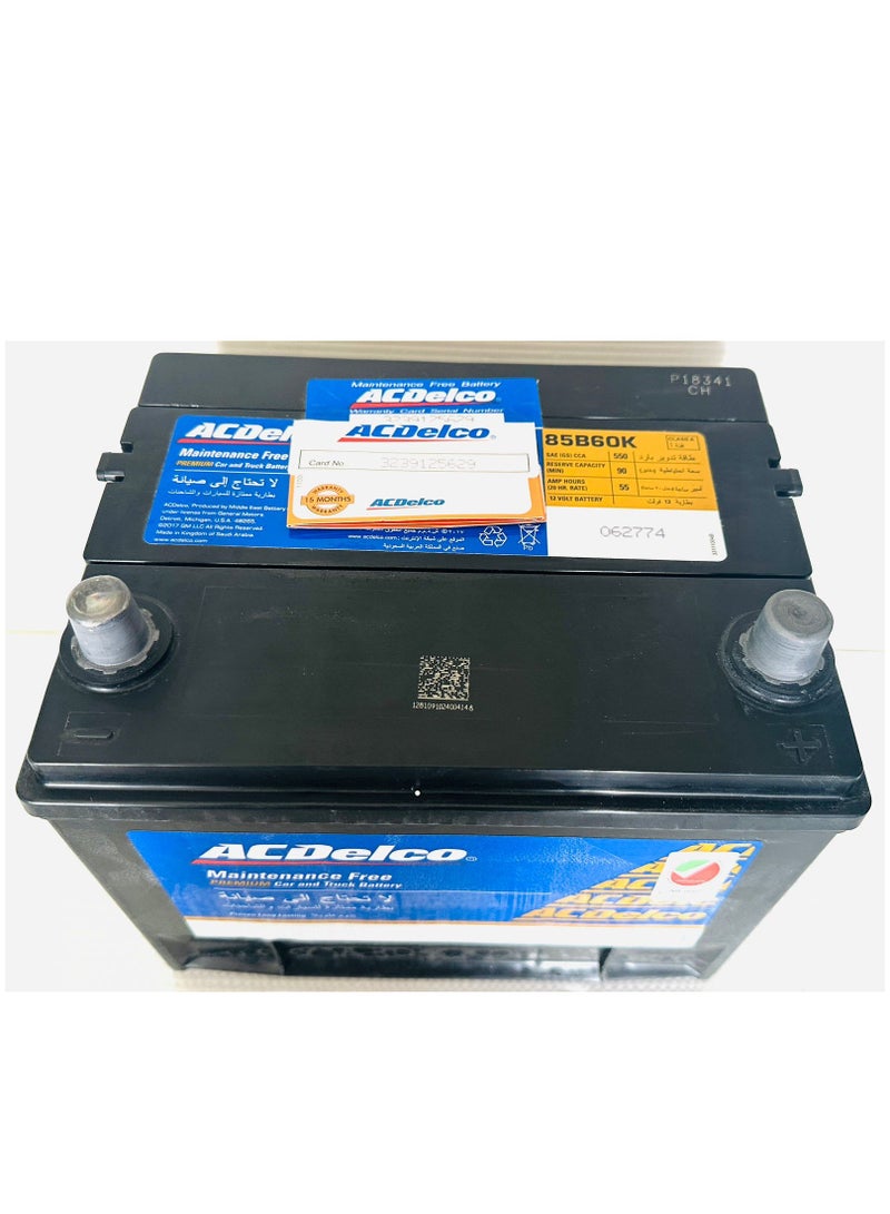 Ac Delco Car Battery 12V 55AH 85B60K (Captiva) - Image 2