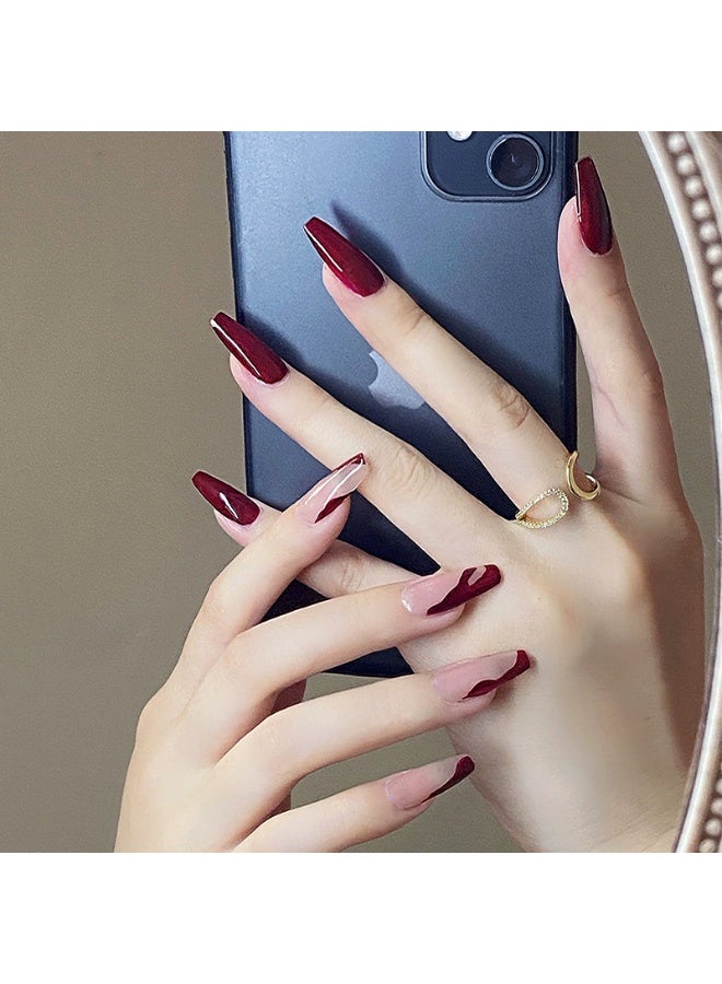 Goolsky Cherry Jam Mandarin Duck Press-on Nails for Autumn Winter Retro Style - Image 1