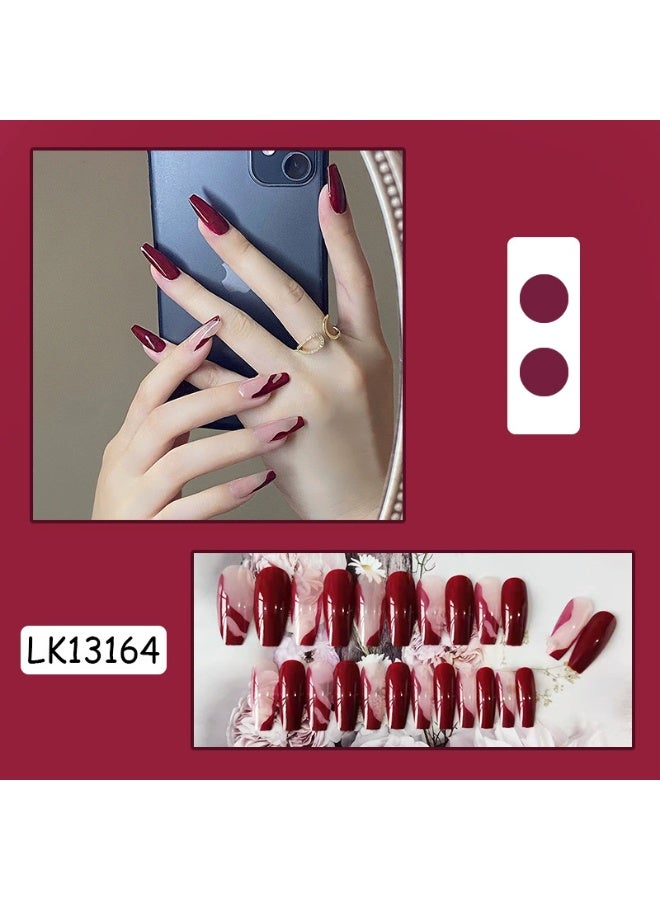 Goolsky Cherry Jam Mandarin Duck Press-on Nails for Autumn Winter Retro Style - Image 4
