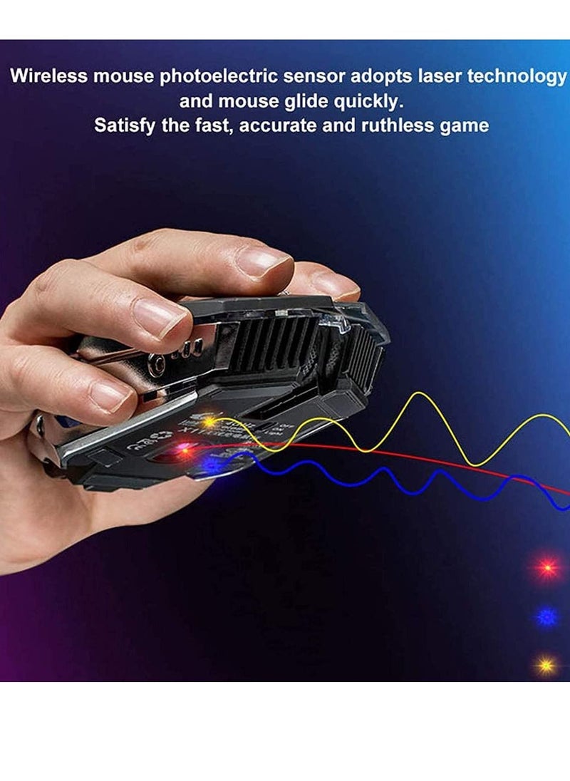SYOSI - Wireless Gaming Mouse with USB Rechargeable Silent Optical Mice Receiver Quiet Click Buttons 3 Adjustable DPI 7 Colors LED Lights Multi-Colour Backlit Game Mice for Laptop Computer - Image 1
