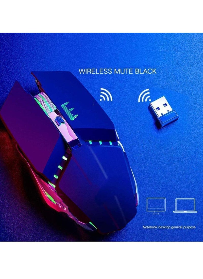 SYOSI - Wireless Gaming Mouse with USB Rechargeable Silent Optical Mice Receiver Quiet Click Buttons 3 Adjustable DPI 7 Colors LED Lights Multi-Colour Backlit Game Mice for Laptop Computer - Image 1