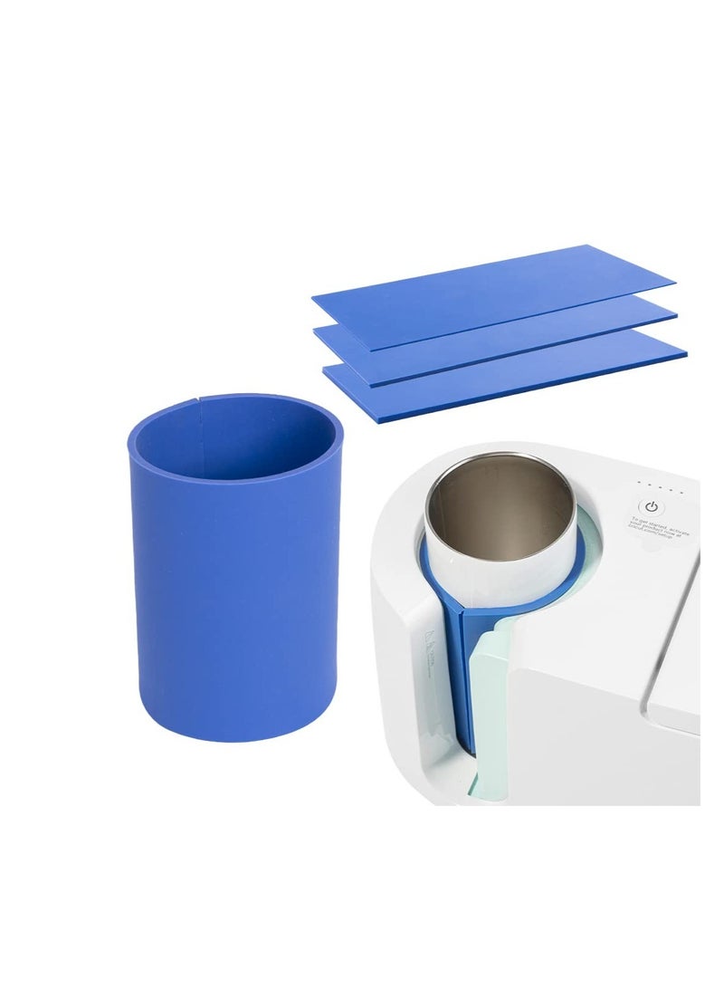KASTWAVE 3 Pcs Silicone Mug wrap Wrap Sleeve, Sublimation Tumblers Wrap for Cricut Mug Press, Suitable for Mug Cup Press Machine Tumbler Heat Press Attachment (Blue, 9.8x4.8") - Image 1