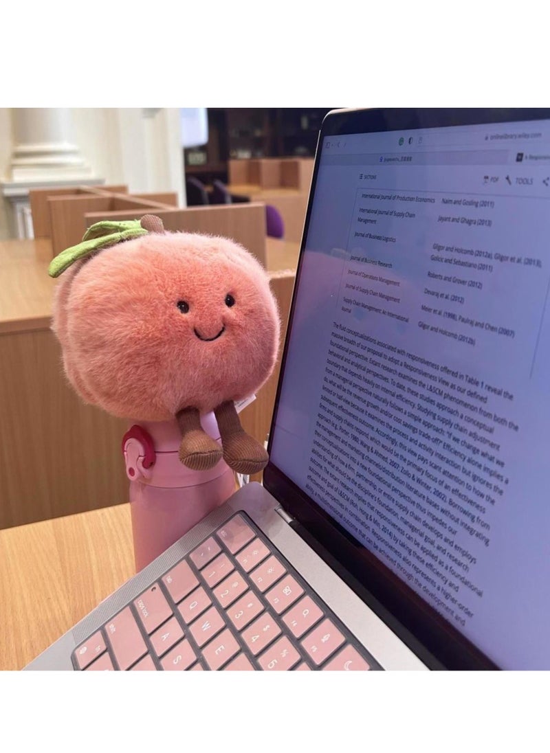 Generic - Jellycat Fun Peach Plush Toy - Soft Watermelon Peach Stuffed Doll, Cute Birthday Gift for Kids and Adults - Image 1