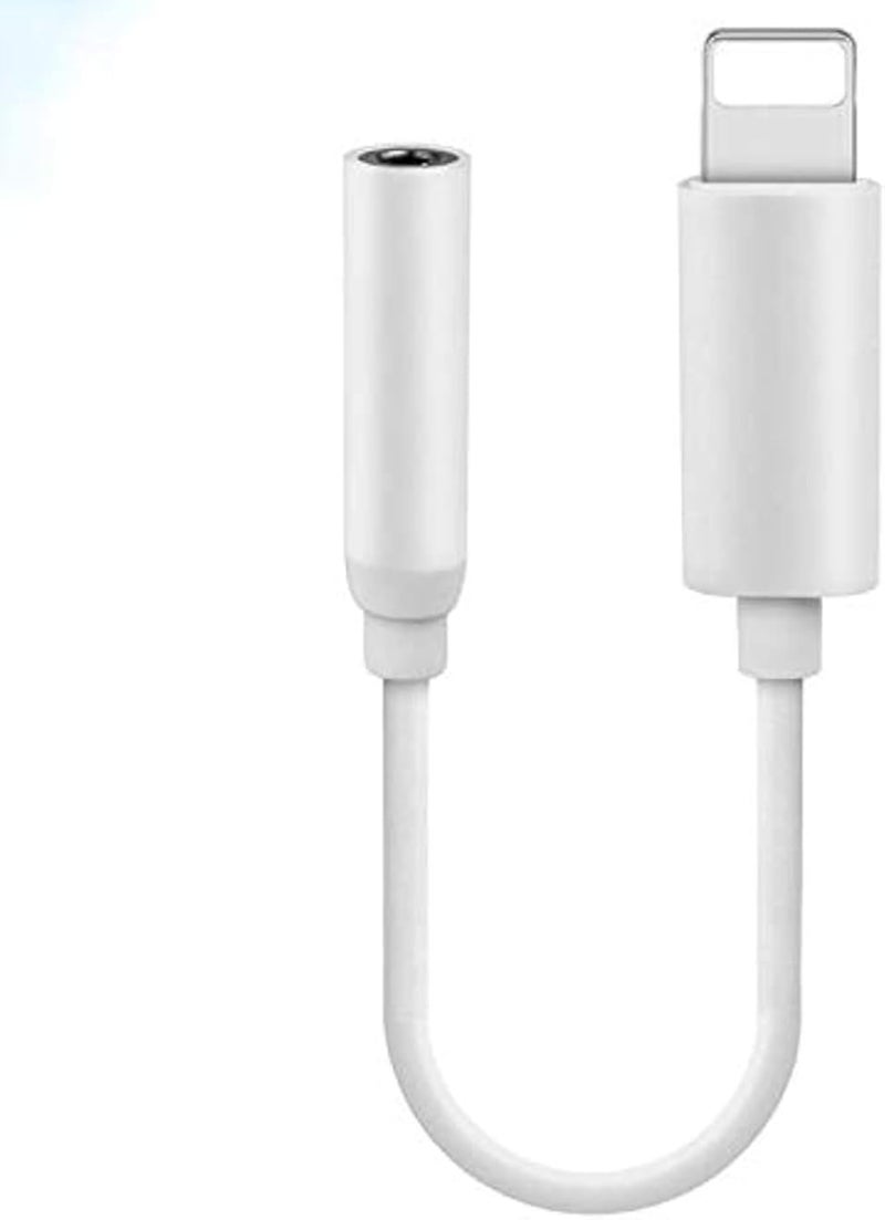 محول صوت AUX من منفذ Lightning إلى منفذ سماعة الرأس لأجهزة iPhone 7/8/X/XS/XR (أبيض)