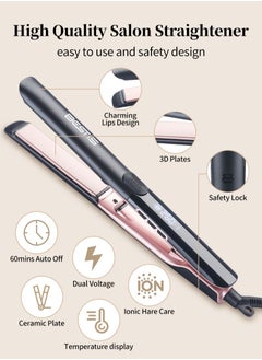 BESTIS Ceramic Hair Straightener and Curler 260°C Degree High Temp Flat Iron 2 in 1 Hair Straightener, Ionic Technology, 15 Temperature Settings, Floating Plates with Vibration Feedback  - Image 5