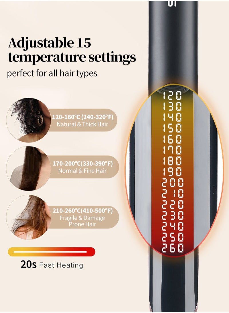 BESTIS - Ceramic Hair Straightener and Curler 260°C Degree High Temp Flat Iron 2 in 1 Hair Straightener, Ionic Technology, 15 Temperature Settings, Floating Plates with Vibration Feedback - Image 1