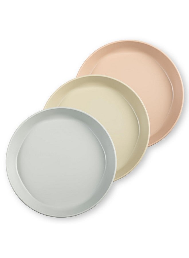 Tiny Twinkle Tableware 3 Pack Dish Set- BPA-Free Cups, Plates and Bowls Sets for Kids and Toddlers - Polypropylene Plastic Dinnerware Set (Plates - Grey, Pistachio, Tan)