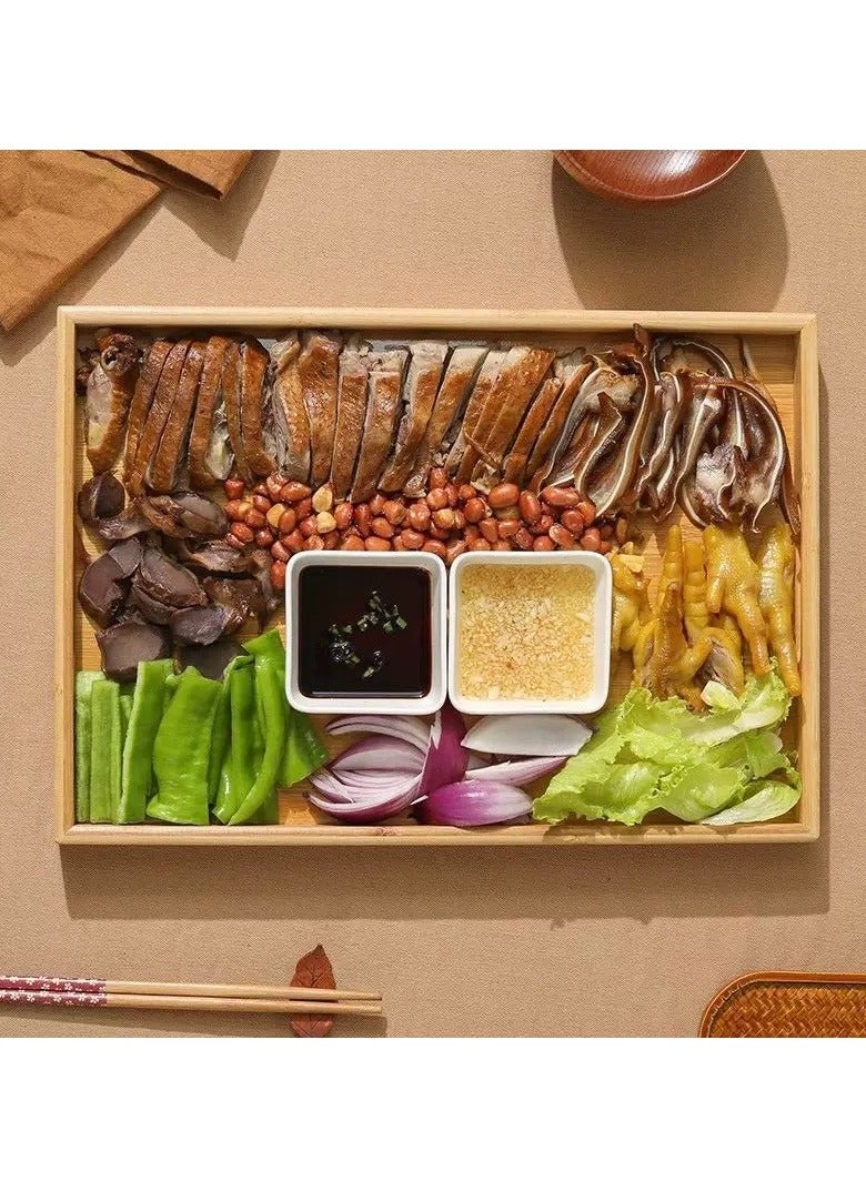 حياة جيدة 1PCS علبة من الخشب الخيزران ، لوحة متعددة الأغراض ، يمكن أن تحتوي على اللحوم المشوية والجبن والفواكه والخبز والقهوة والحلويات ، وهو الخيار المثالي للديكور عيد الأضحى ومهر رمضان - Image 2