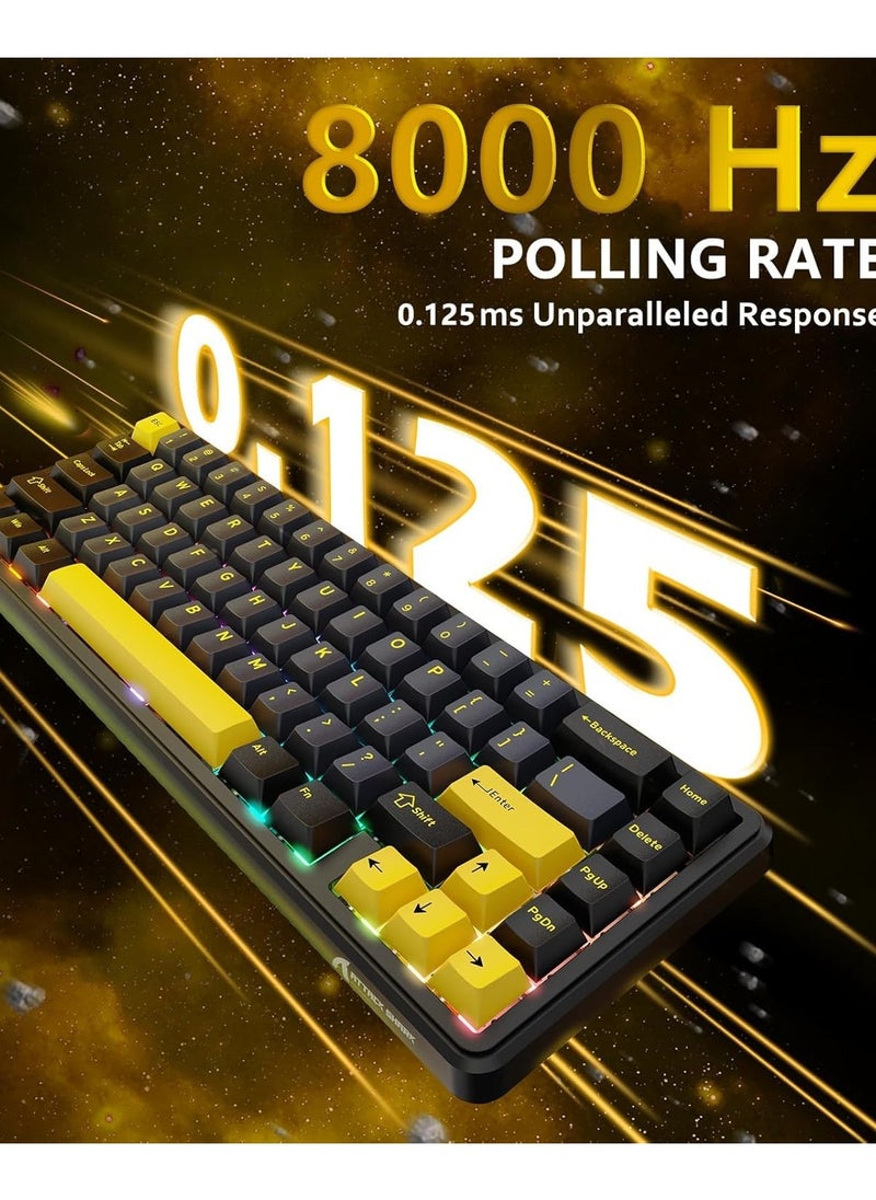 Attack Shark X65 HE Wired Rapid Trigger Magnetic Switch 65% Mechanical Gaming Keyboard, Hall Effect Top Mounted RGB Hot Swap,Adjustable Actuation,8KHZ Polling Rate,PBT Keycaps for Win/Mac  - Image 5