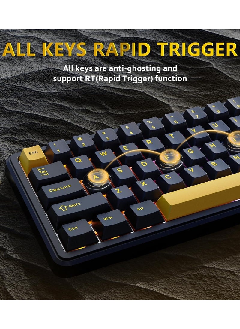 Attack Shark - X65 HE Wired Rapid Trigger Magnetic Switch 65% Mechanical Gaming Keyboard, Hall Effect Top Mounted RGB Hot Swap,Adjustable Actuation,8KHZ Polling Rate,PBT Keycaps for Win/Mac - Image 1
