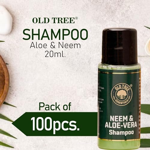 Old Tree Aloe Neem Hotel Shampoo 20ml - (Pack of 100 Pcs) | Bulk Hotel Toiletries Kit for Hotel Rooms, Guest House, Marriage Hall | Hotel Amenities and Accessories - Image 2