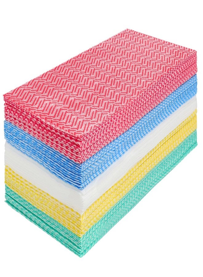 JEBBLAS Cleaning Towels - Reusable Dish Cloths, Absorbent Wipes, Dry Quickly - 60 Sheets, 5 Colors - Image 1
