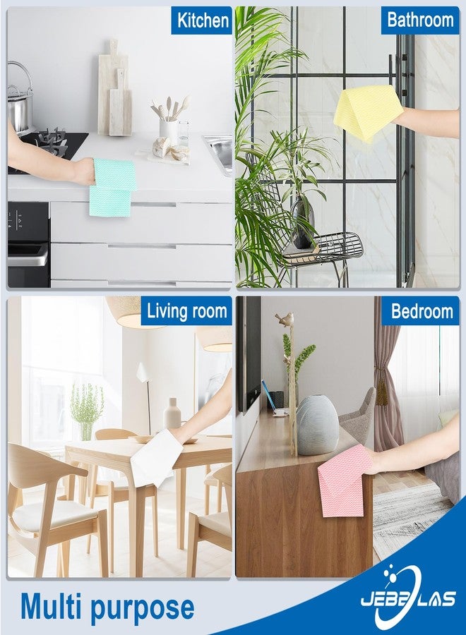 JEBBLAS Cleaning Towels - Reusable Dish Cloths, Absorbent Wipes, Dry Quickly - 60 Sheets, 5 Colors - Image 2