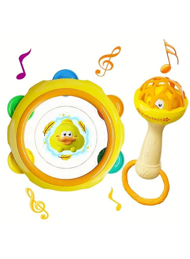 Blue Ringing Bell Interactive Baby Clapping Drum Sensory Toy For Motor Skills - Image 5