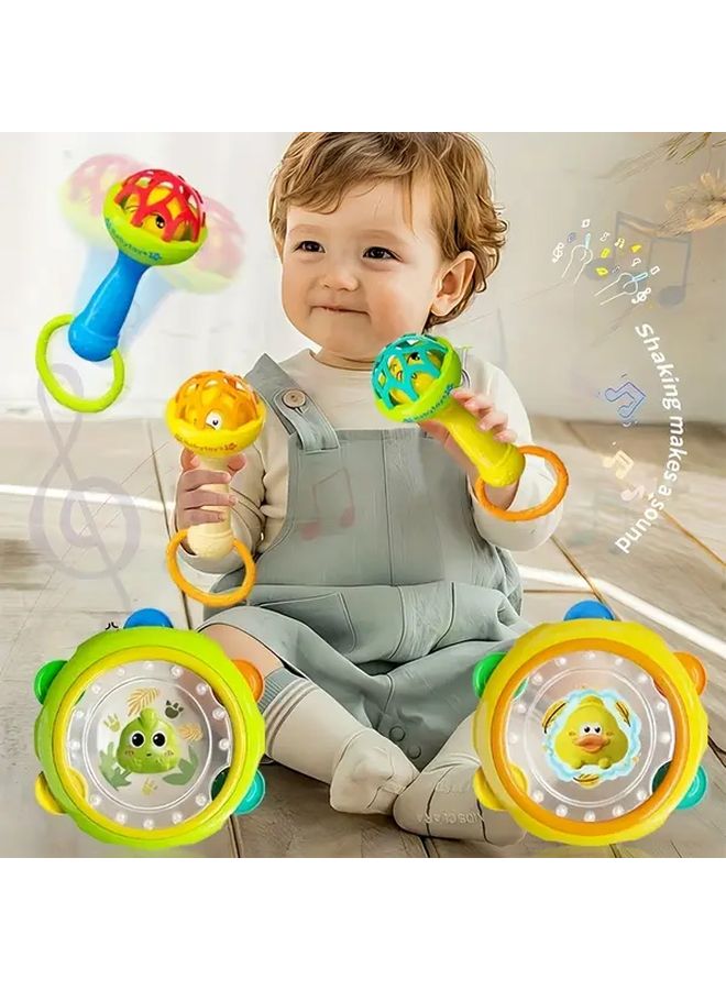 Blue Ringing Bell Interactive Baby Clapping Drum Sensory Toy For Motor Skills - Image 3