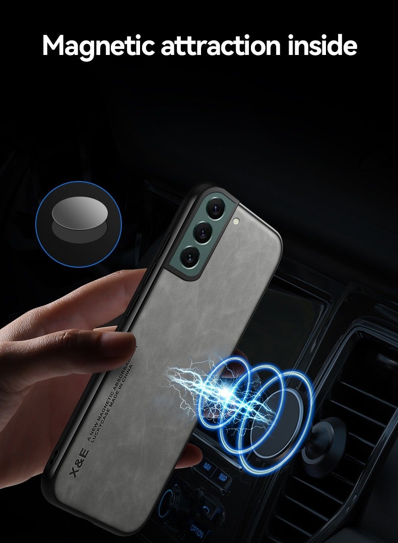 Color Fans Case for Samsung S21 FE 5G 6.4 inch Cover Bumper Built-in Metal Plate Light Grey - Image 2