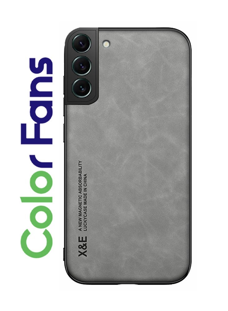 Color Fans Case for Samsung S21 FE 5G 6.4 inch Cover Bumper Built-in Metal Plate Light Grey - Image 1