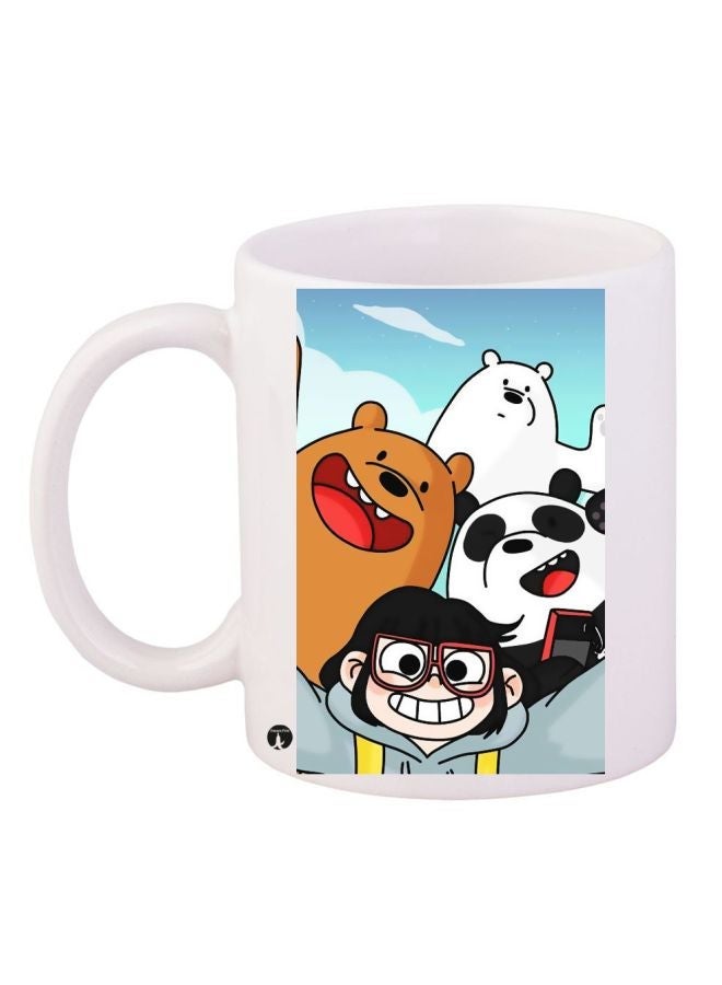 RYN Printed Coffee Mug White/Blue/Brown 11ounce