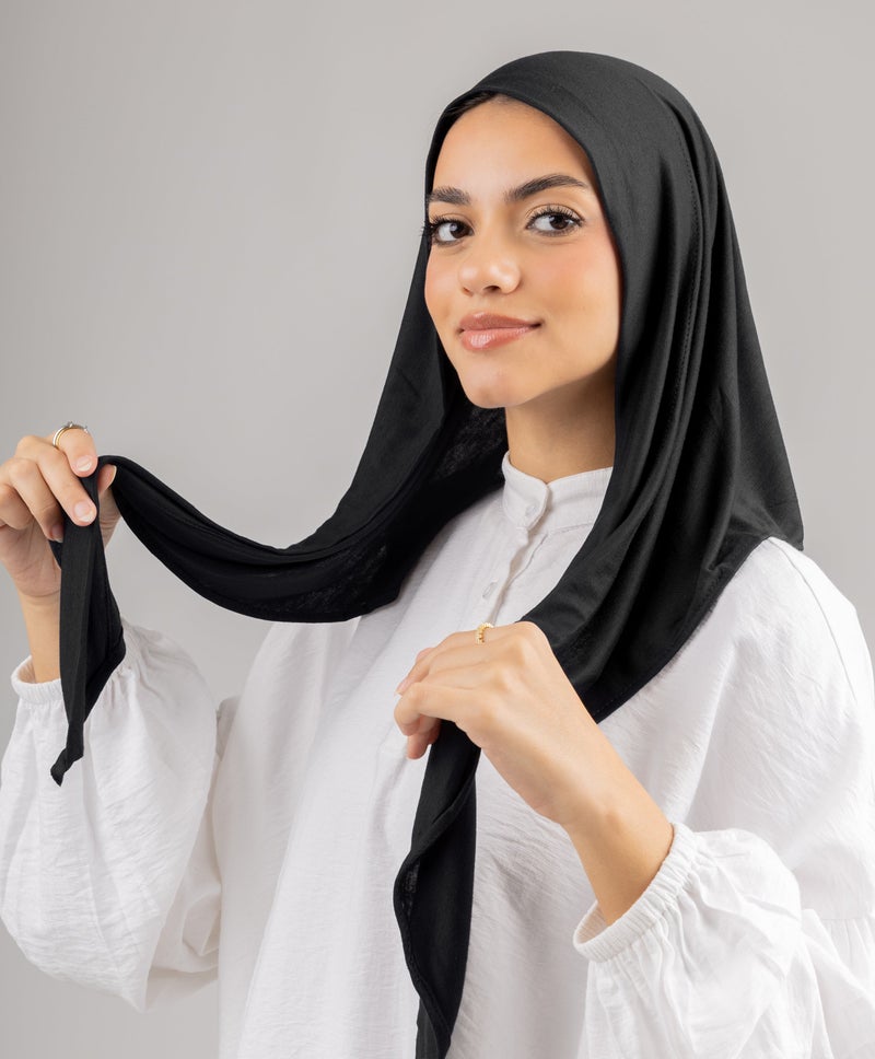 طرحة كوتن ليقرا الفاخرة السوداء