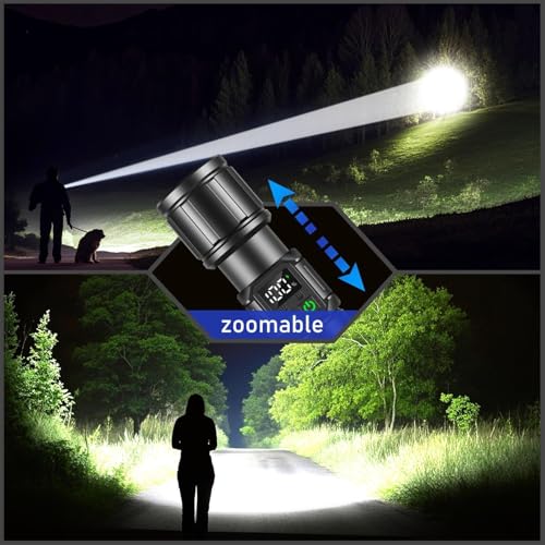 Svoko Torch Light High Power Rechargeable, IP67 Waterproof Led Charging Flashlight High Beam 2km Long Range with 9 Light Modes, Magnetic, Adjustable Portable Powerful Torchlight for Camping, Outdoor - Image 4