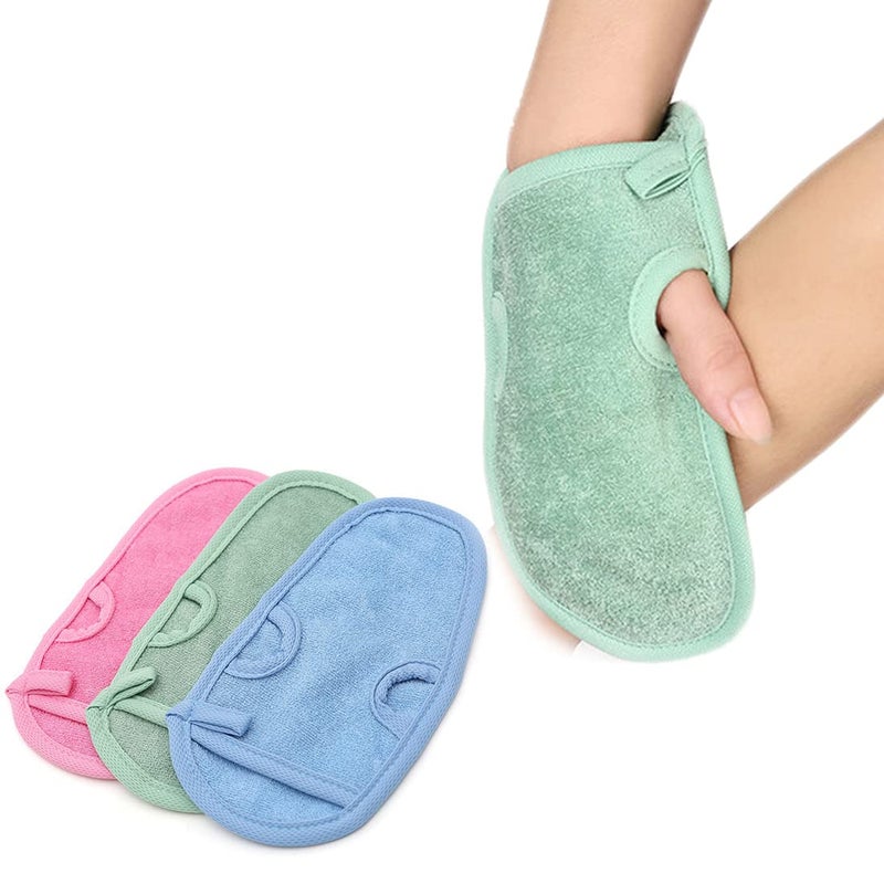 vipolish 3 PCS Bathing Shower Mittens Body Wash Massage Spa Mitt Towel for Adults Children Body Back Rubbing Exfoliating Washing Cleaning Color Random
