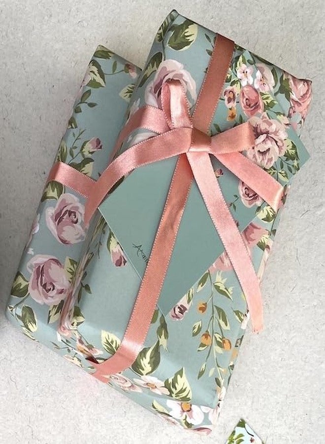 Aakar, Pack of 5, Gift Wrapping Paper Sheet, Gift Paper, Gift Wrap For Birthday (Sage Green Roses) - Image 4