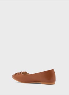 Ginger Classic Round Toe Bow Ballerina  - Image 3