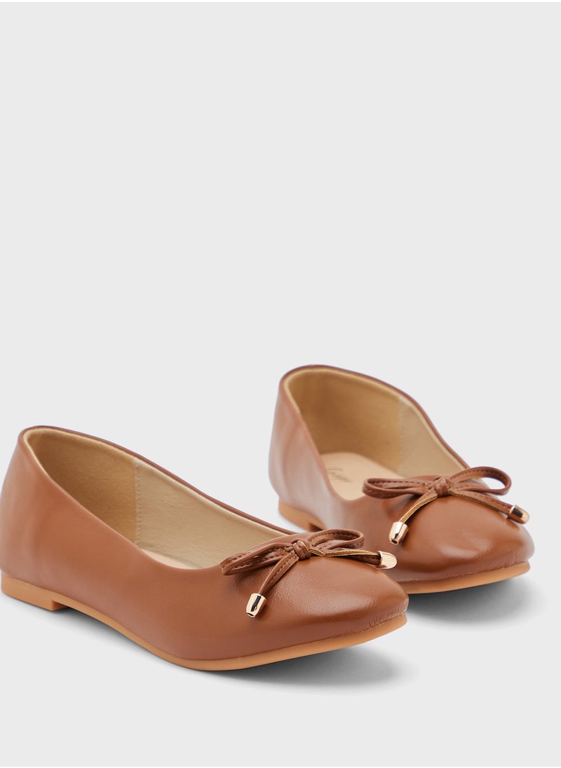 Ginger Classic Round Toe Bow Ballerina  - Image 4