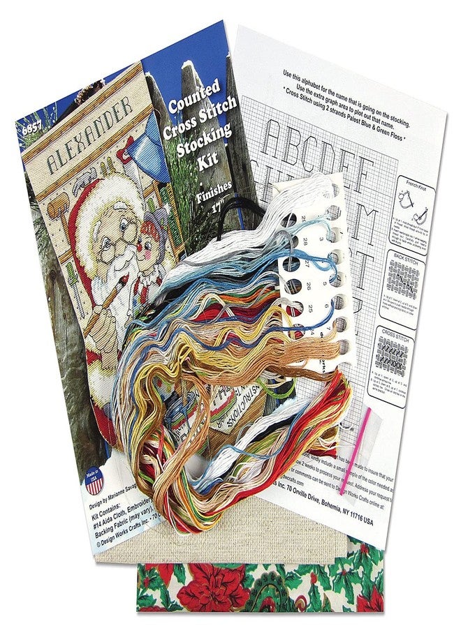 DesignWorks Ink Painting Santa Counted Cross Stitch Stocking Kit - Image 3