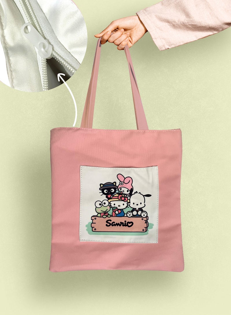 Saniro My Melody Character Tote Bag for Adults and Kids Washable for Everyday Use Pink 38cm Length 33cm Width