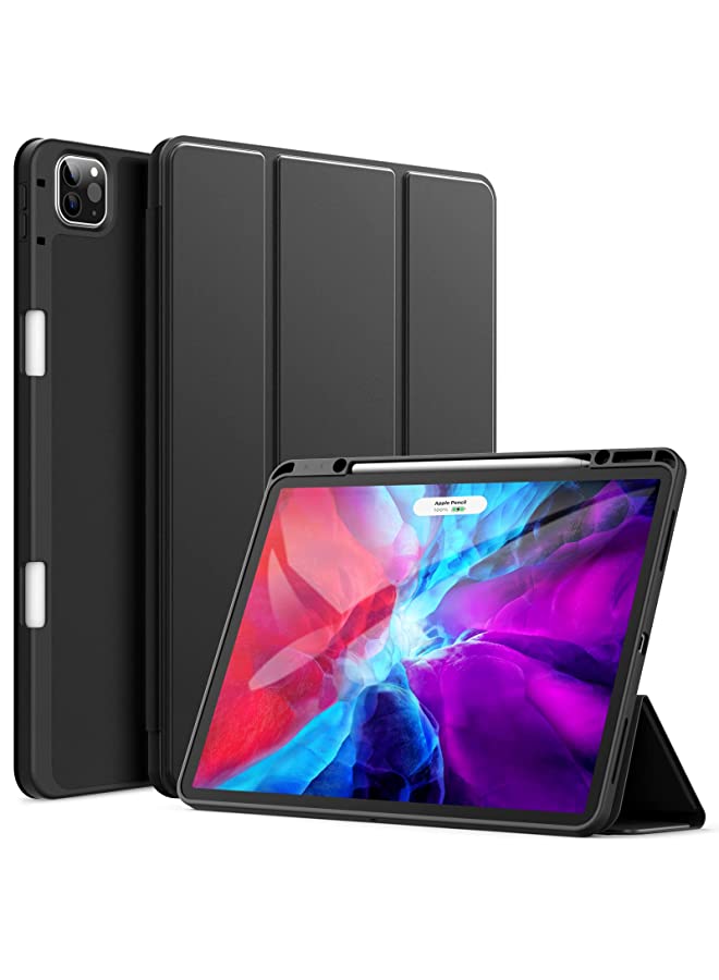 Jetech Case for iPad Pro 12.9-Inch (2020/2018 Model, 4th/3rd Generation) with Pencil Holder, Support 2nd Pencil Charging, Slim Tablet Cover with Soft TPU Back, Auto Wake/Sleep (Black) - Image 1