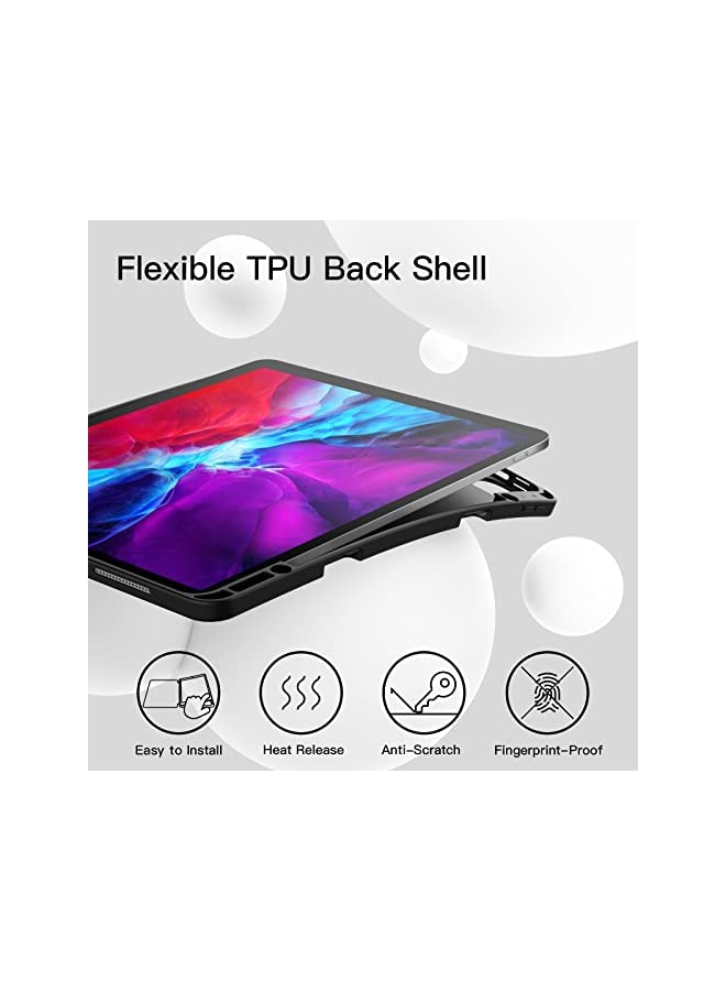 Jetech Case for iPad Pro 12.9-Inch (2020/2018 Model, 4th/3rd Generation) with Pencil Holder, Support 2nd Pencil Charging, Slim Tablet Cover with Soft TPU Back, Auto Wake/Sleep (Black) - Image 2