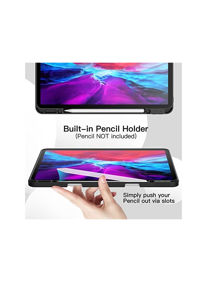 Jetech Case for iPad Pro 12.9-Inch (2020/2018 Model, 4th/3rd Generation) with Pencil Holder, Support 2nd Pencil Charging, Slim Tablet Cover with Soft TPU Back, Auto Wake/Sleep (Black) - Image 4