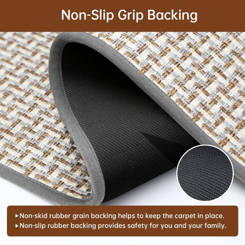 eqivei Kitchen Rugs and Mats Non Skid Washable Set of 2 PCS, Absorbent Runner Rugs for Kitchen, Front of Sink, Kitchen Mats for Floor, 17.3"x 47"+17.3"x 29" (Gray) - Image 5