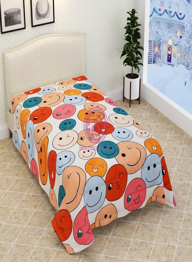 Blenzza Deco™ Glace Cotton Single Bed Reversible Babies & Kids Comforter/Dohar/Quilt, 200 GSM (60x90 Inches) (Smiles) - Image 1