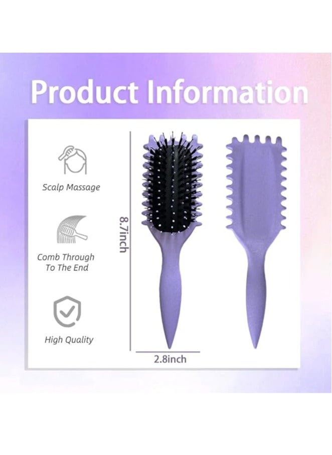 Curl Defining Brush, Curly Hair Brush Styling Brush for Detangling, Combing, Shaping and Defining Curls For Women and Men Less Pulling, Reduce Pulling and Curl Separation (Purple)