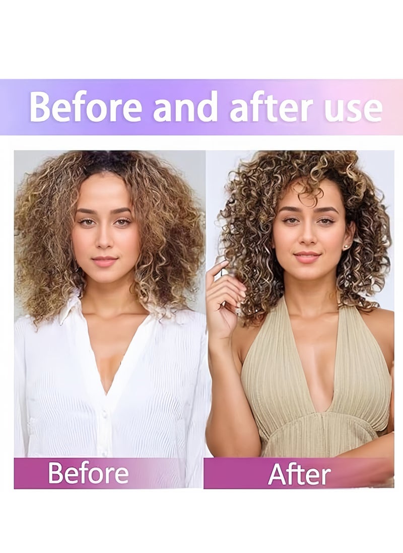 Curl Defining Brush, Curly Hair Brush Styling Brush for Detangling, Combing, Shaping and Defining Curls For Women and Men Less Pulling, Reduce Pulling and Curl Separation (Purple)