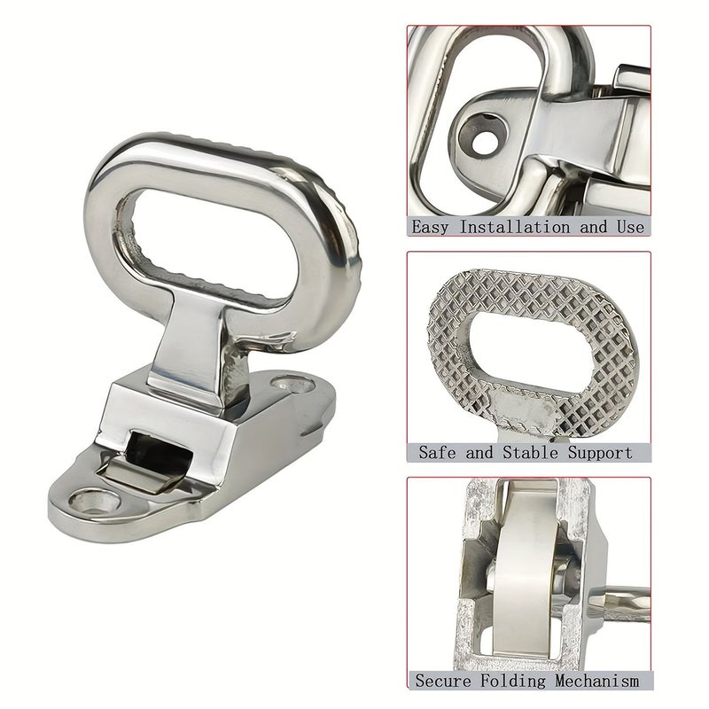 Heavy Duty 316 Stainless Steel Folding Step Non Slip Safety Grab Handle Black for Boat RV Truck Camper - Image 5