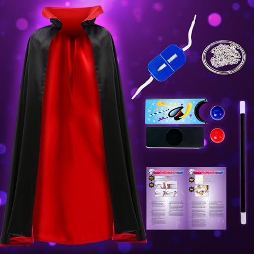 PATIFEED Magic Kit Magician Costume Set with Cloak Cape Christmas Halloween Dress Up Pretend Play Magic Tricks for Kids Ages 6 7 8 9 10 11 12 - Image 5