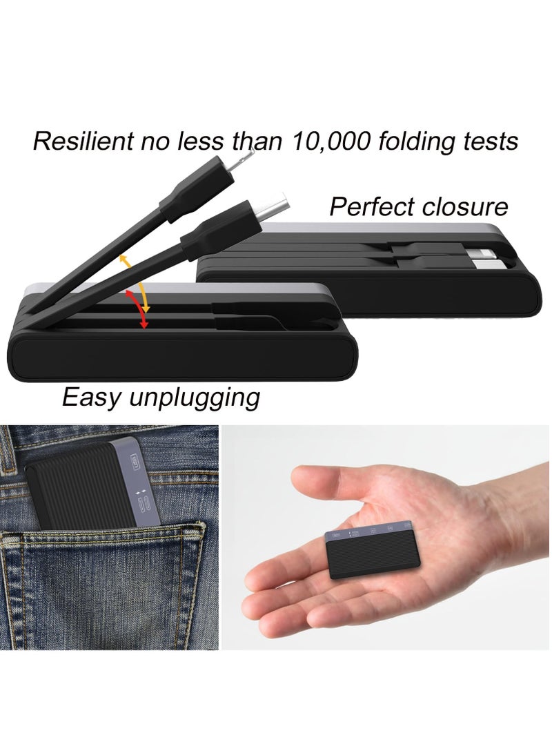 6in1 Multi-Ports Memory Card Reader, SD Card Reader for i-Phone i-Pad, Card Reader with SD/TF Card USB 3.0 Adapter, for Type-C Devices, Foldable Data Cable Supports SD/Micro SD/SDHC/SDXC/MMC