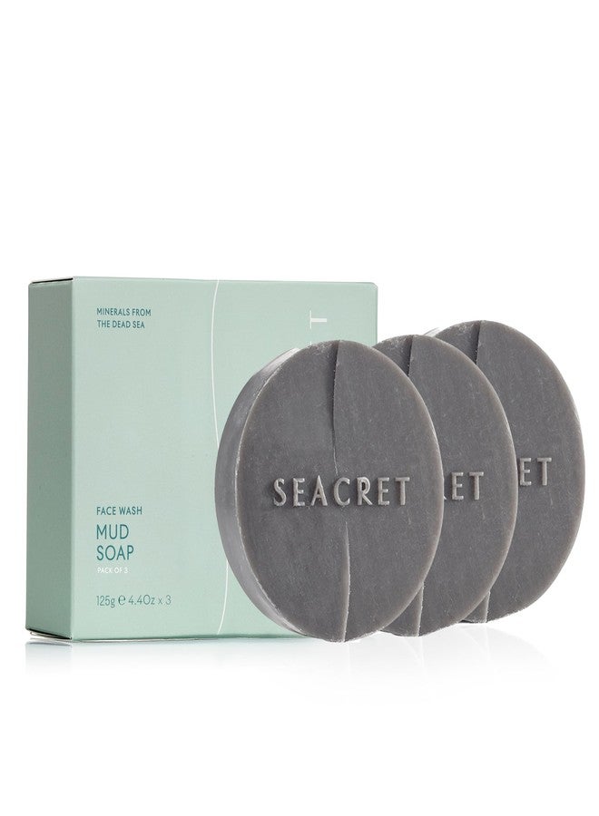 SEACRET MUD SOAP BAR: All-Natural Black Mud Bar Soap, Enriched with Guinness Kernel Oil, Witch Hazel & Sea Salt for Cleaning, Exfoliating, Detoxifying Face & Body, Normal to Oily Skin, 3 Pack, 4.4 Oz - Image 1