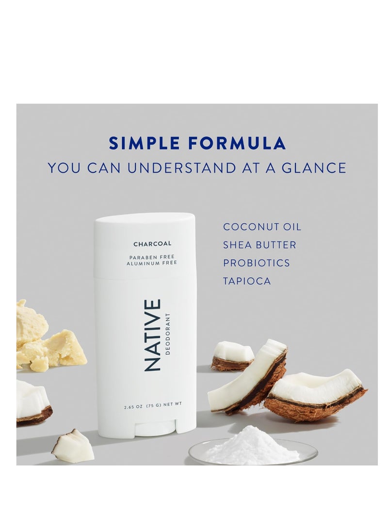 native Native Deodorant | Natural Deodorant for Men, Aluminum Free with Baking Soda, Probiotics, Coconut Oil and Shea Butter | Charcoal  - Image 3