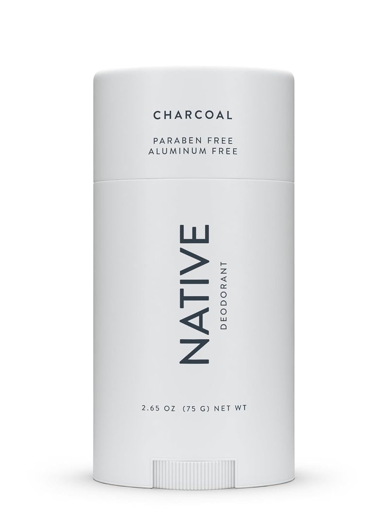native Native Deodorant | Natural Deodorant for Men, Aluminum Free with Baking Soda, Probiotics, Coconut Oil and Shea Butter | Charcoal  - Image 1