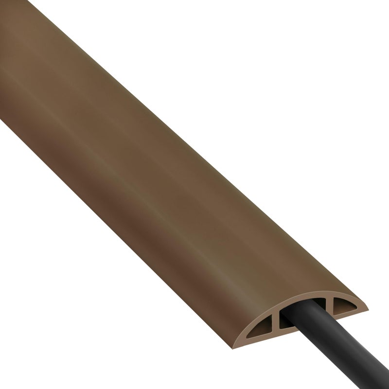 ZhiYo 4ft Cord Hider Floor for 1 Small Wire, Soft PVC Cord Covers for Wires on Floor, Wire Cover to Hide Power Cords, Cable Cover Protect Cords, Cable Cavity: W0.47in x H0.28in Vintage Coffee Brown - Image 1