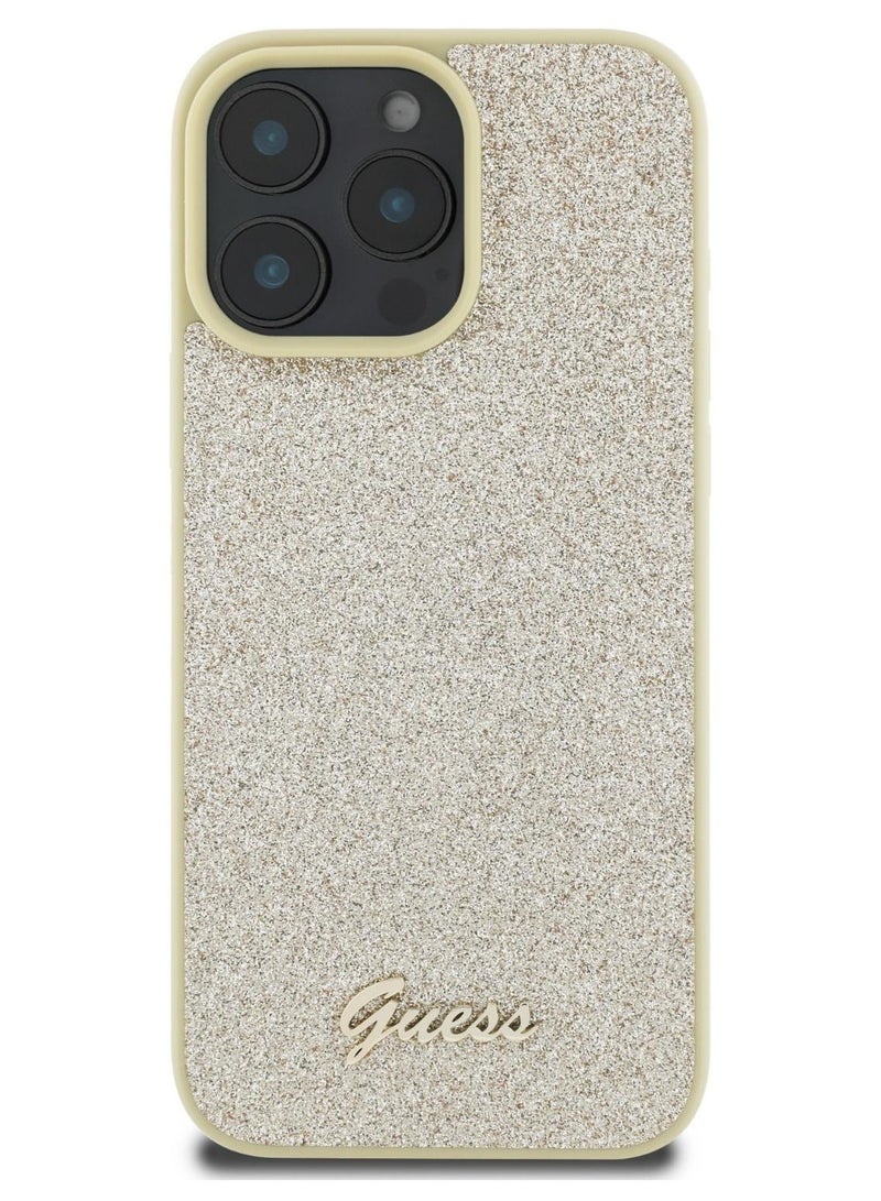 جس جراب ايفون 16 برو ماكس لامع ثابت / حماية من السقوط / حماية إضافية - ذهبي - Image 1