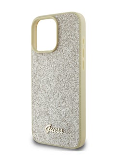 GUESS iPhone 16 Pro Max Case Fixed Glitter Hard Cover / Drop Protection / Extra Shield Protection- Gold  - Image 2