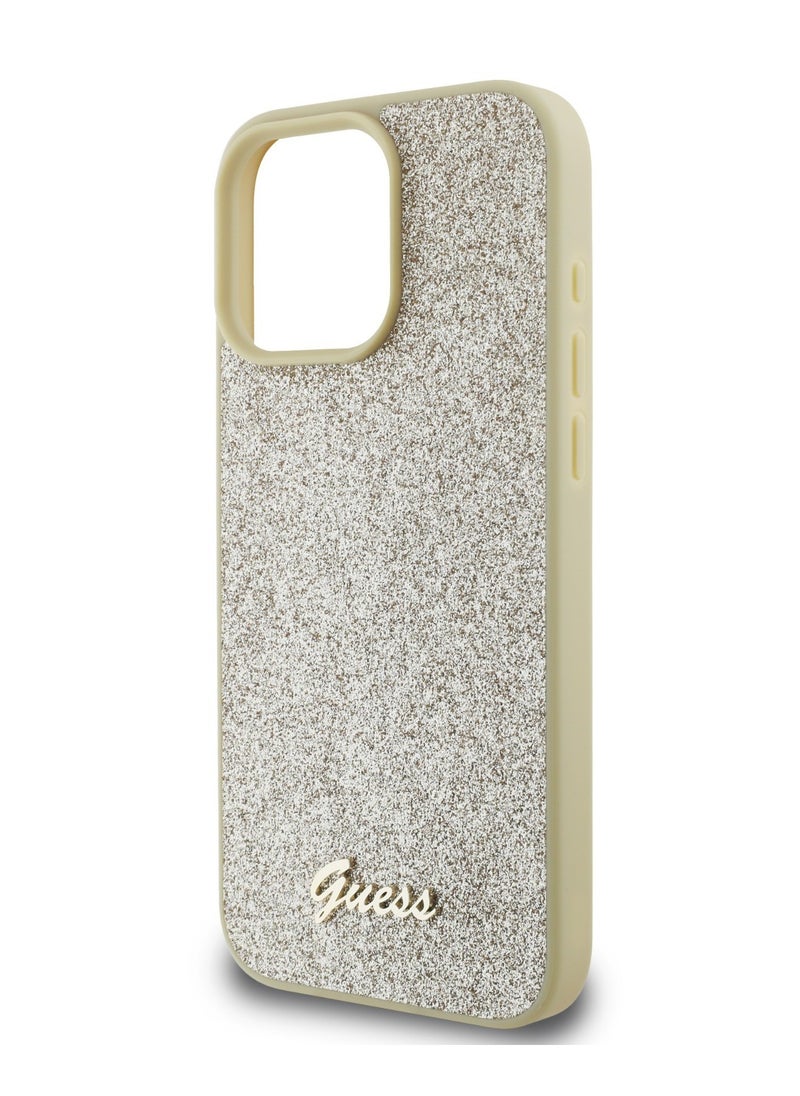 GUESS - iPhone 16 Pro Max Case Fixed Glitter Hard Cover / Drop Protection / Extra Shield Protection- Gold - Image 1